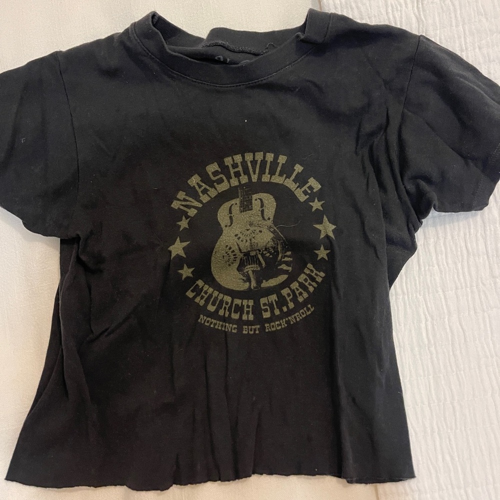 Brandy Melville Black Nashville Kids Tee